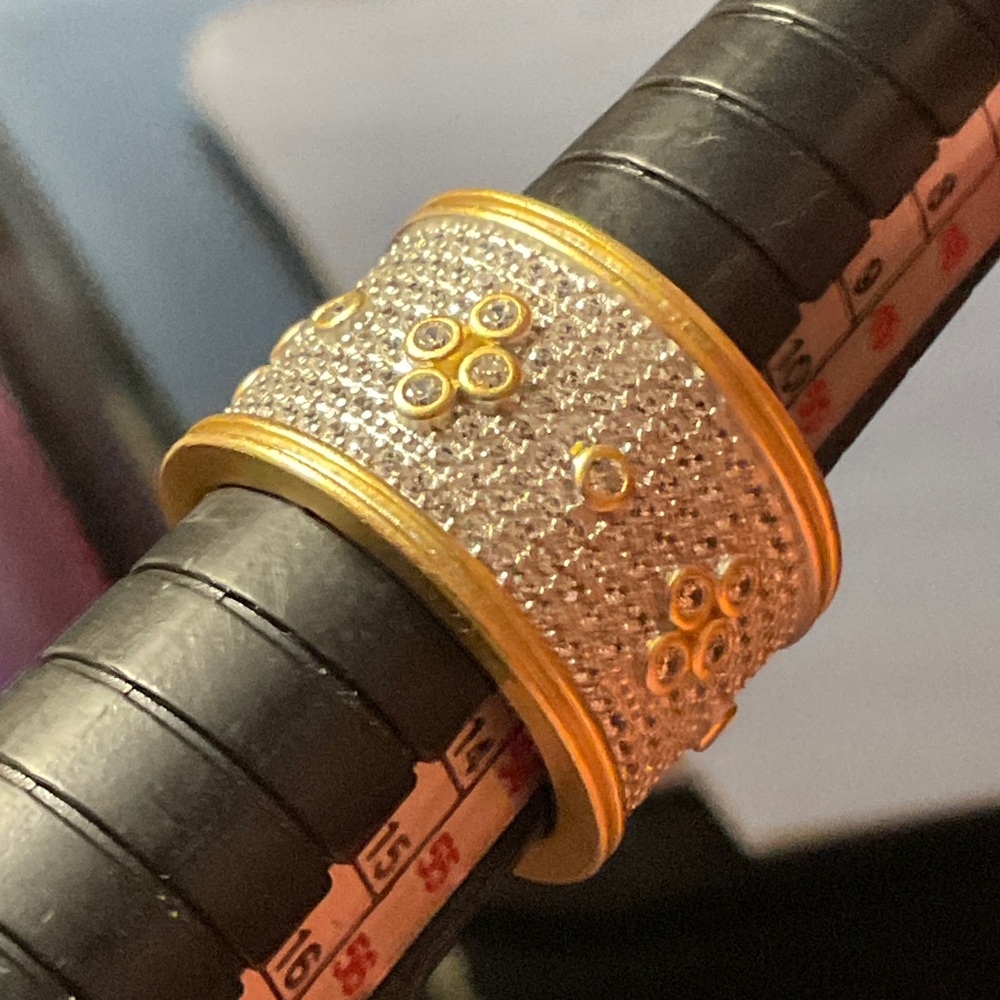 Frieda ROTHMAN size statement ring 925 core 14k with rhodium matte finish